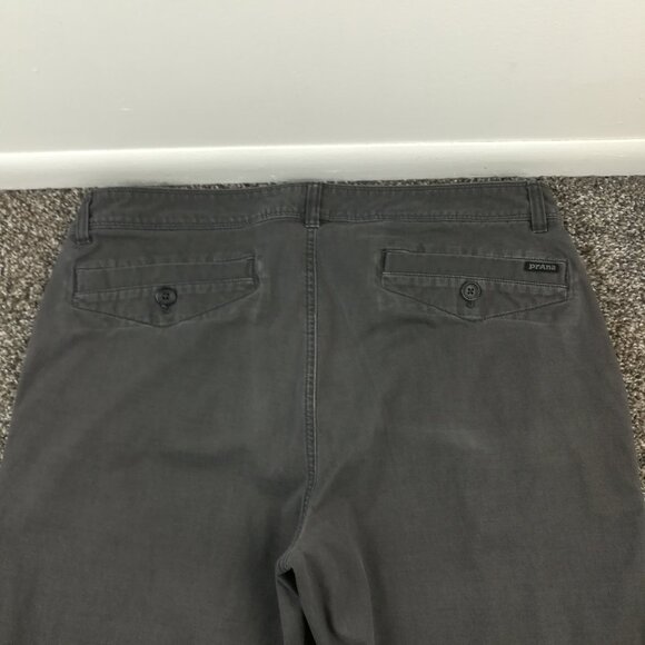 prAna Pants Mens 36x32 Gray McClee CoolMax Stretch Preppy Gorpcore Chino - Picture 7 of 10